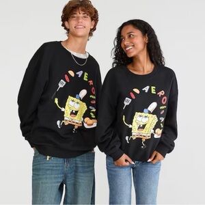 Black SpongeBob Graphic Sweatshirt - Colorful Print